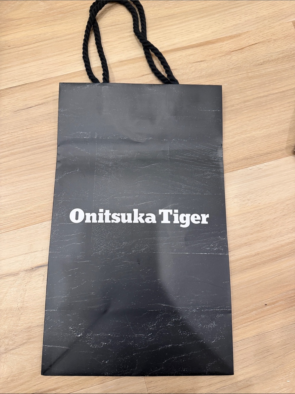 Onitsuka Tiger Black Paper Gift Bag with White Logo